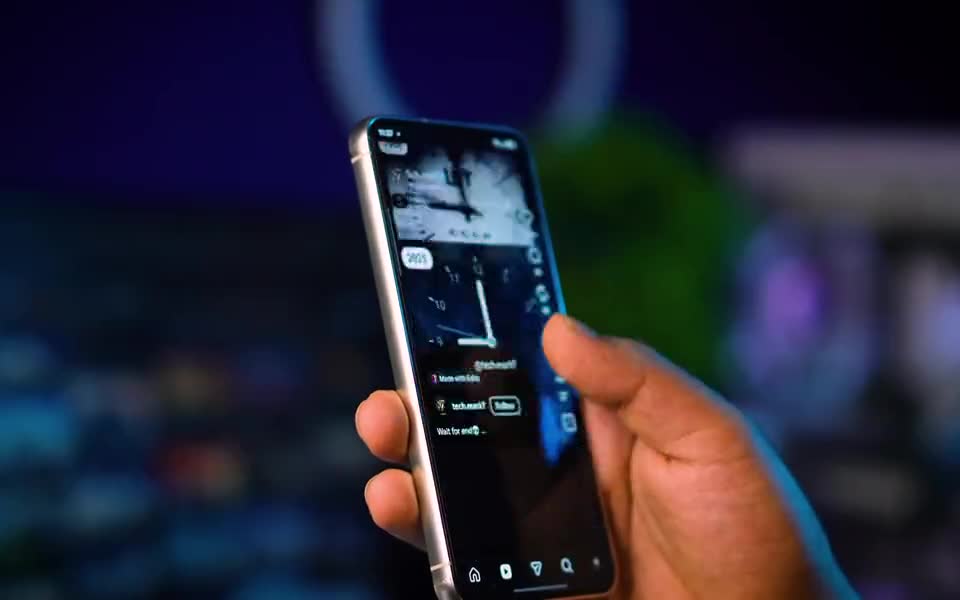 Smartphone with an open social media app