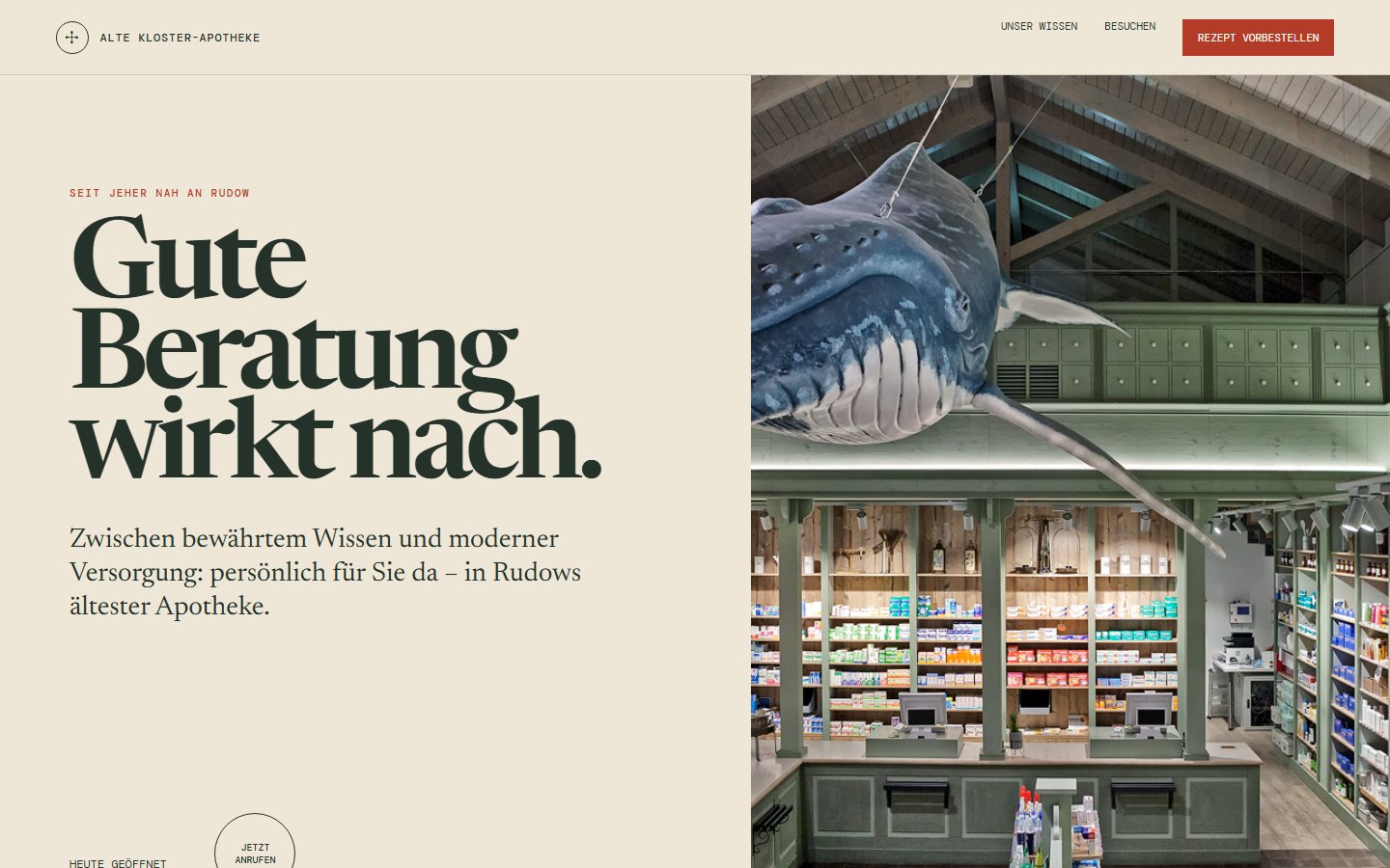 Website-Konzept für eine traditionsreiche Apotheke