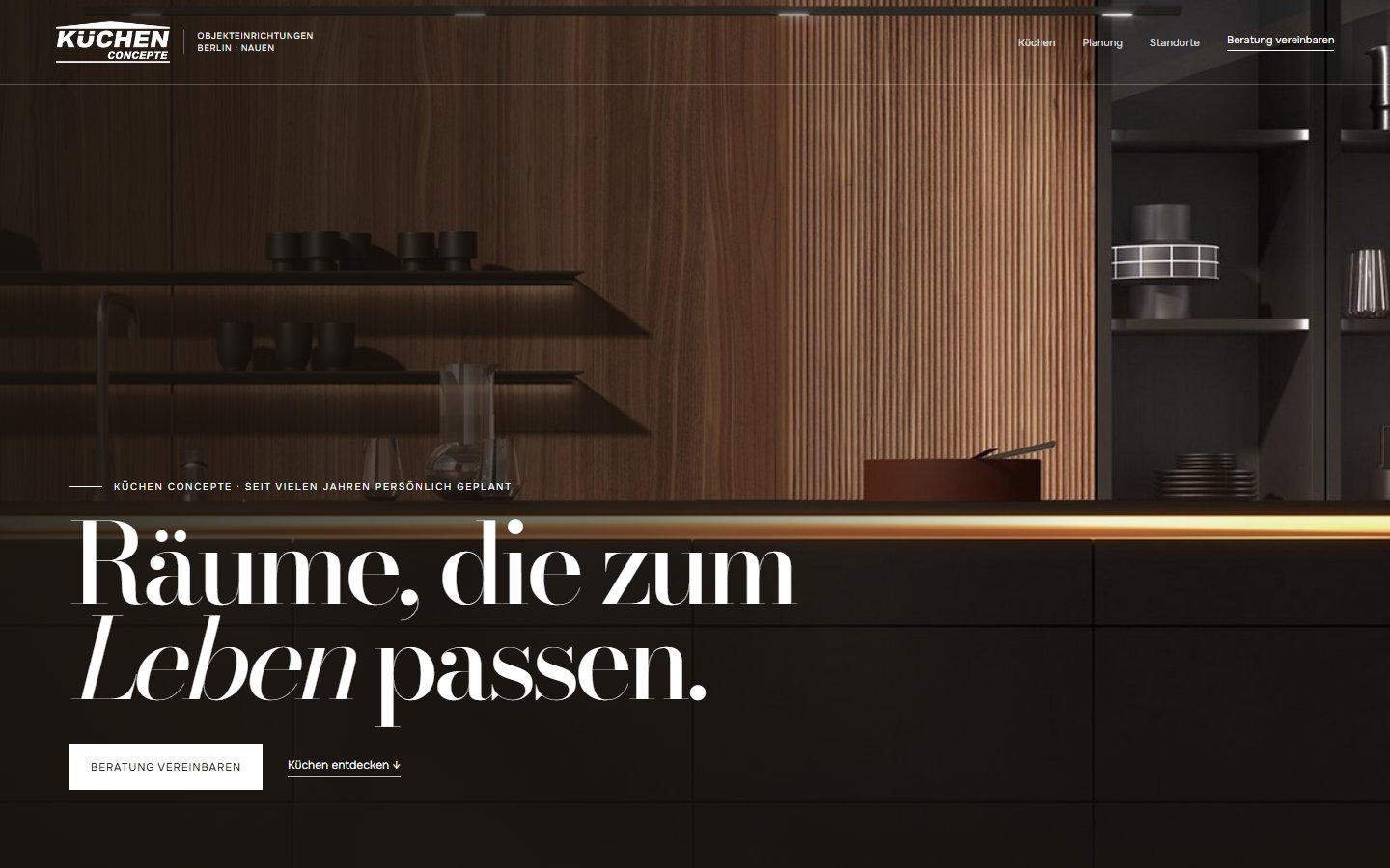 Interior-Website-Konzept für individuelle Küchen